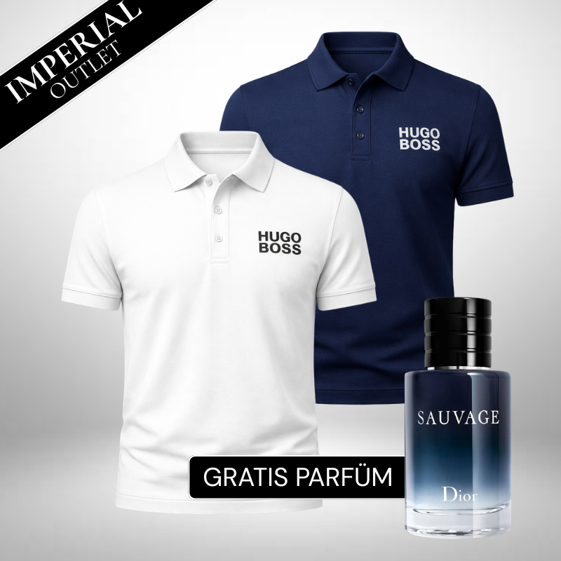 Doppia confezione HUGO BOSS: due maglie polo – Dior Sauvage (100 ml) in omaggio!