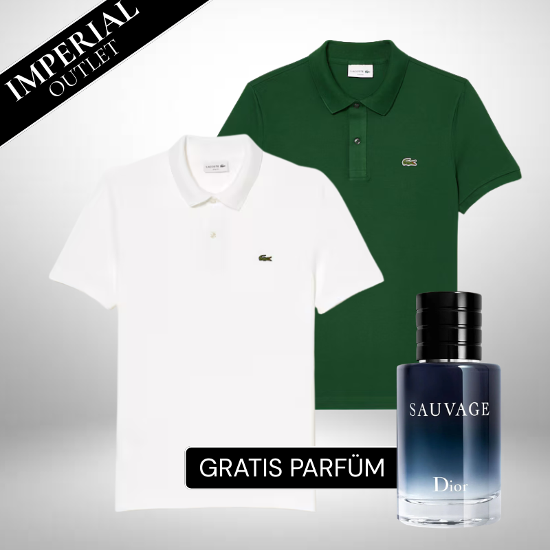 Lacoste confezione doppia: 2 maglie polo – Dior Sauvage (100 ml) gratis incluso!