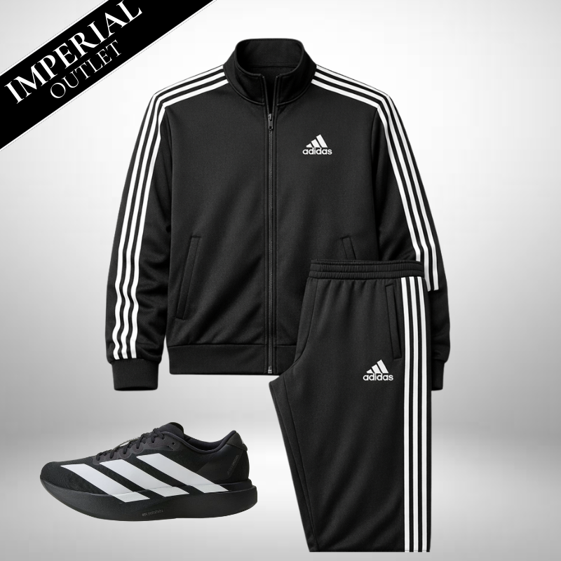 Set Adidas: Felpa con cappuccio e pantaloni jogger – incluso Adidas Adizero Evo GRATIS!